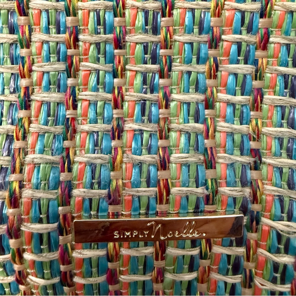 Simply Noelle Woven Rattan Straw Colorful Multi Shoulder Crossbody Bag Purse - Picture 3 of 11